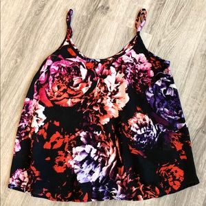 Apt. 9 Essentials Black Floral Print Tank